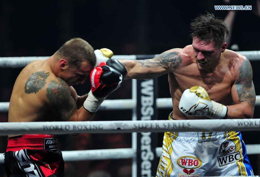 (SP)LATVIA-RIGA-BOXING-CRUISERWEIGHT-USYK VS BRIEDIS