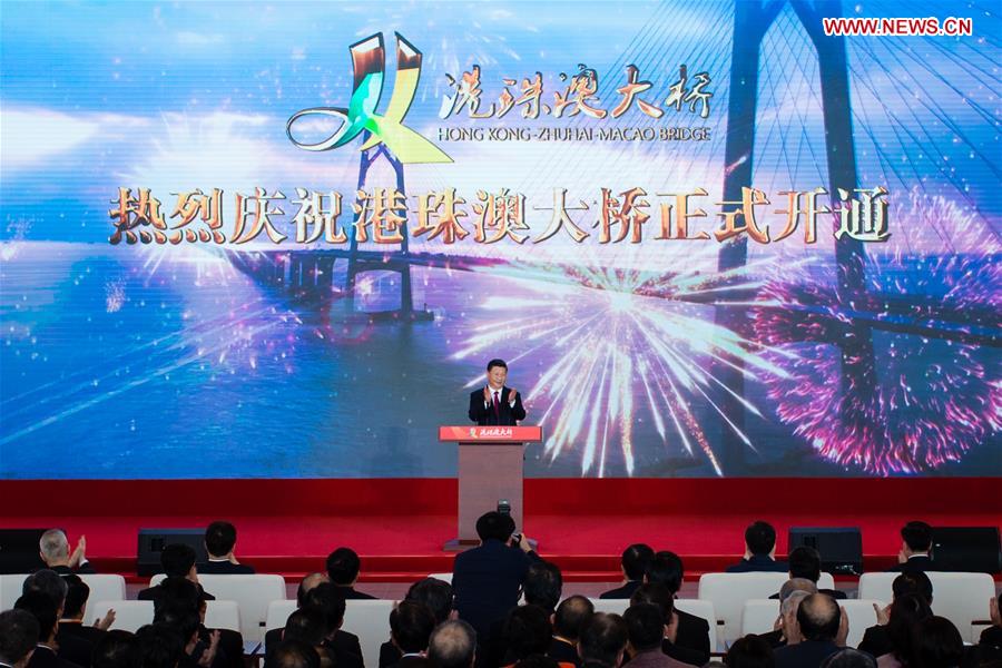 CHINA-GUANGDONG-XI JINPING-HONG KONG-ZHUHAI-MACAO BRIDGE-OPENING (CN)