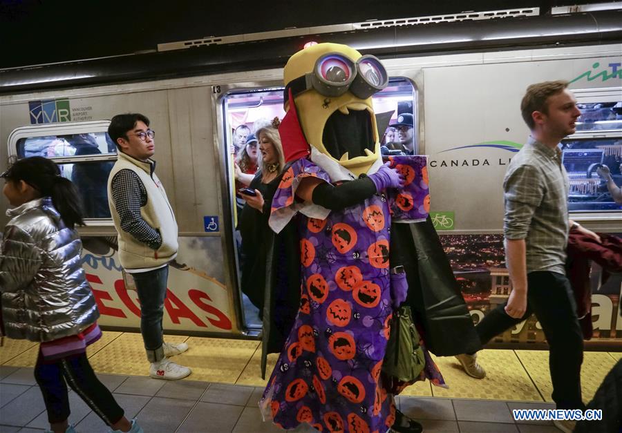 CANADA-VANCOUVER-HALLOWEEN-SKYTRAIN PARTY