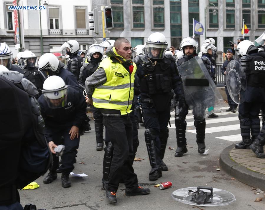 BELGIUM-BRUSSELS-YELLOW VEST-PROTEST