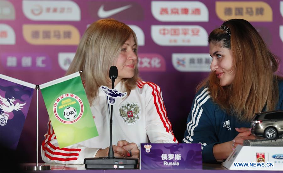 (SP)CHINA-WUHAN-FOOTBALL-INTERNATIONAL WOMEN'S FOOTBALL TOURNAMENT WUHAN 2019-PRESS CONFERENCE (CN)