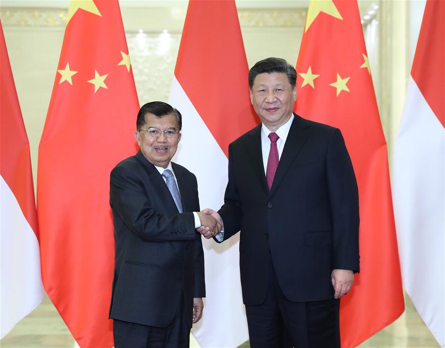 (BRF)CHINA-BEIJING-XI JINPING-INDONESIAN VICE PRESIDENT-MEETING (CN)