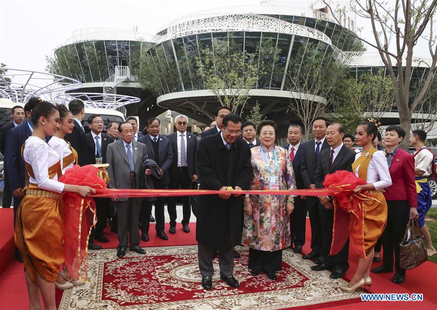 (EXPO 2019)CHINA-BEIJING-HORTICULTURAL EXPO-CAMBODIA GARDEN-HUN SEN-VISIT (CN)