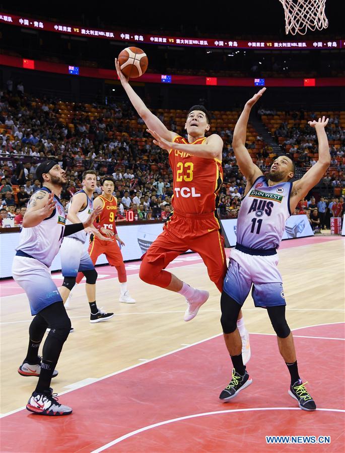 (SP)CHINA-QINGDAO-BASKETBALL-CHN VS AUS NBL