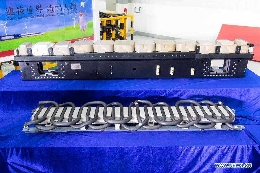 (SCI-TECH)CHINA-HUNAN-ZHUZHOU-CRRC-MAGNETIC-LEVITATION TRAIN-KEY COMPONENTS-UNVEILING (CN)