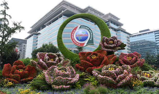 Parterres set up to greet upcoming FOCAC summit in Beijing