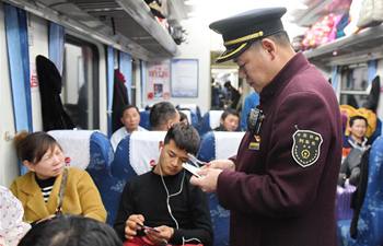 Trips on train from southeast China's Fuzhou to Beijing